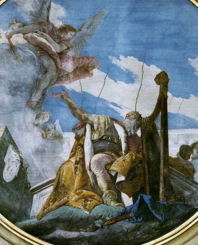 Davide suona l'arpa